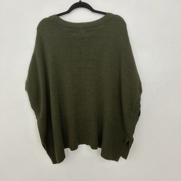 Chicos L/XL Green Pullover Kimono Short Sleeve Knit Sweater Poncho Career Casual - Picture 2 of 11